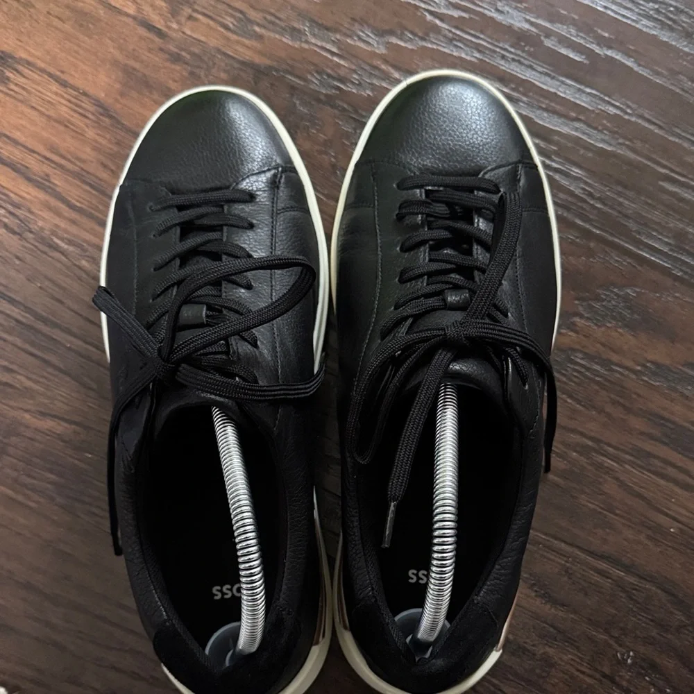 BOSS Men's Low Profile Leather Lace Up Sneaker